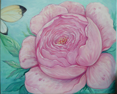 Pittura intitolato "Розовый пион" da Irina Nevshupa, Opera d'arte originale, Olio