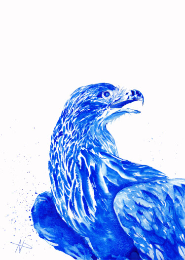 Pintura titulada "Aigle Pomarin" por Neyda Omar (Neyptune), Obra de arte original, Acuarela