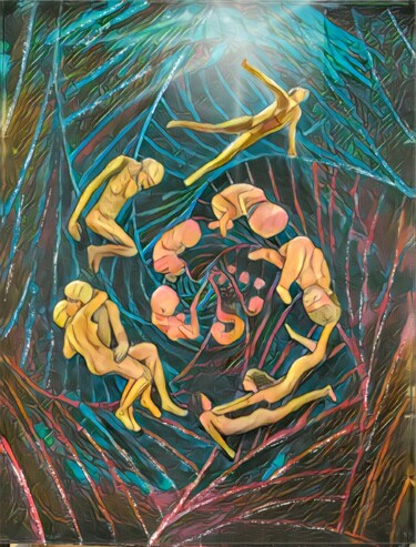Digitale Kunst getiteld "The human metamorph…" door Robert Neyt, Origineel Kunstwerk, Olie