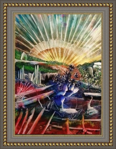 Painting titled ""Il Nostro Domani"" by Nezir Sarac, Original Artwork, Oil Mounted on Wood Stretcher frame