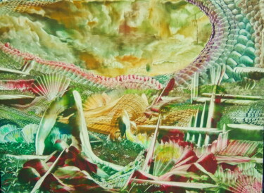 Pintura titulada ""Pensa e Arricchisc…" por Nezir Sarac, Obra de arte original, Oleo Montado en Bastidor de camilla de madera