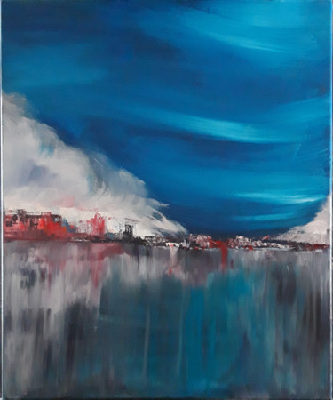 Pintura intitulada "Skyline" por Nuno Feijao, Obras de arte originais, Óleo