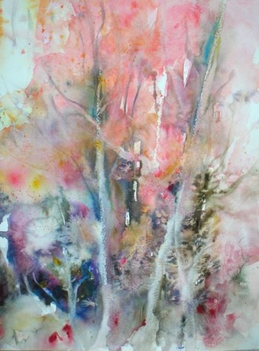 Peinture intitulée "Balade sylvestre" par Nicole Faivre-Simoes, Œuvre d'art originale