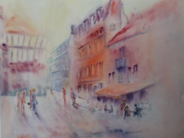 Peinture intitulée "La rue Courbet à Be…" par Nicole Faivre-Simoes, Œuvre d'art originale