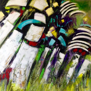 Painting titled "Sous l'herbe les tu…" by Nadine Falguieres (NADI), Original Artwork, Acrylic