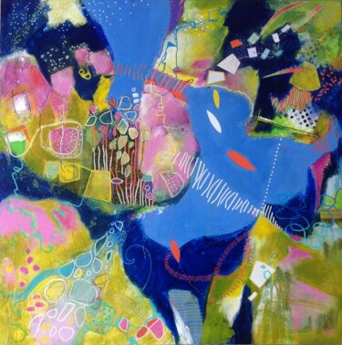 Malarstwo zatytułowany „la vie en Rose” autorstwa Nadine Falguieres (NADI), Oryginalna praca, Akryl