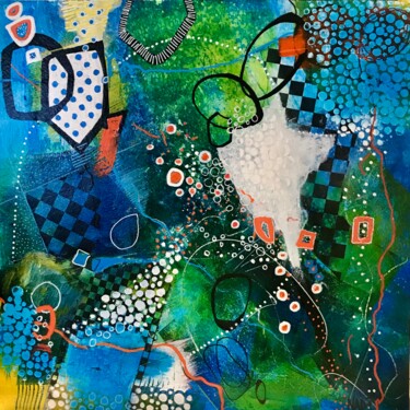 Painting titled "Oh! en couleur" by Nadine Falguieres (NADI), Original Artwork, Acrylic Mounted on Wood Panel