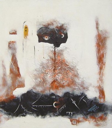 Peinture intitulée "Oeildeminuit.jpg" par Gl Ngangue Embola, Œuvre d'art originale