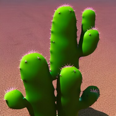 Digital Arts titled "Cactus2d" by Naïma Gharbi, Original Artwork, Digital Painting