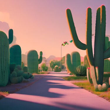 Digitale Kunst mit dem Titel "Cactus 🌵" von Naïma Gharbi, Original-Kunstwerk, Digitale Malerei