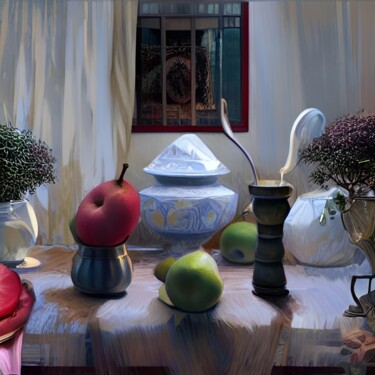 Arts numériques intitulée "Avec du café" par Naïma Gharbi, Œuvre d'art originale, Peinture numérique