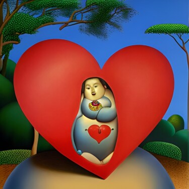 Arts numériques intitulée "L'amour à prendre s…" par Naïma Gharbi, Œuvre d'art originale, Image générée par l'IA