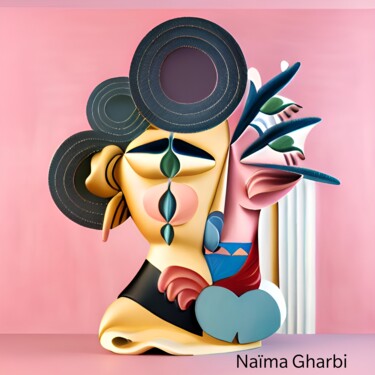 Malerei mit dem Titel "Ne pleure pas" von Naïma Gharbi, Original-Kunstwerk, Acryl