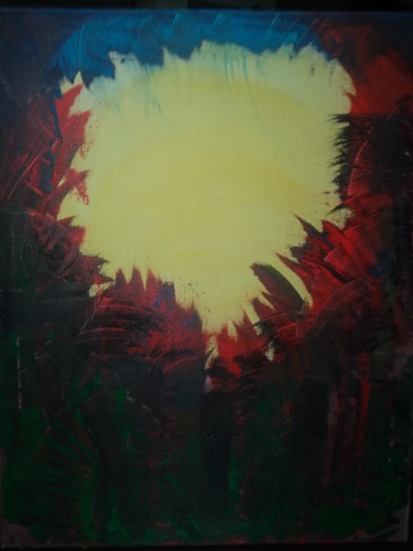 Peinture intitulée "Mon soleil" par Naïma Gharbi, Œuvre d'art originale, Acrylique