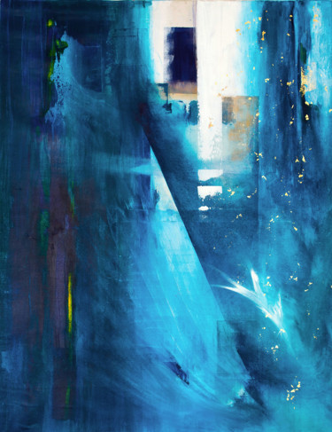Картина под названием "Big blue I" - Ngendo, Подлинное произведение искусства, Акрил