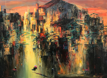 Peinture intitulée "New sunny day" par Ngoc Quan Le, Œuvre d'art originale, Huile