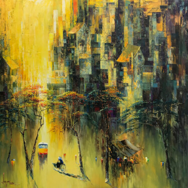 Malerei mit dem Titel "Autumn love song" von Ngoc Quan Le, Original-Kunstwerk, Öl