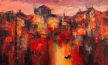 Pittura intitolato "April Avenue" da Ngoc Quan Le, Opera d'arte originale, Olio