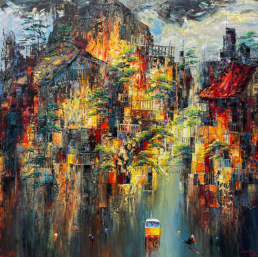 Картина под названием "Tropical zone" - Ngoc Quan Le, Подлинное произведение искусства, Масло