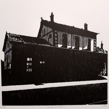 La gare de Meulan-Hardricourt (3e version) Gravures & estampes intitulée "La gare de Meulan-H…" par Nicolas Goulette, Œuvre d'art originale, Xylographie
