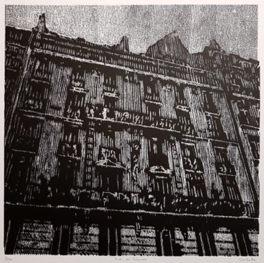 Impressões e gravuras intitulada "Rue de Rennes" por Nicolas Goulette, Obras de arte originais, Xilogravura