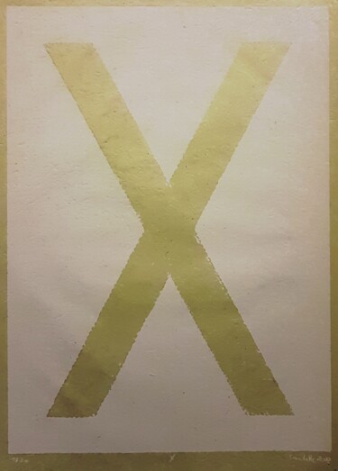 Printmaking titled "X" by Nicolas Goulette, Original Artwork, Xylography
