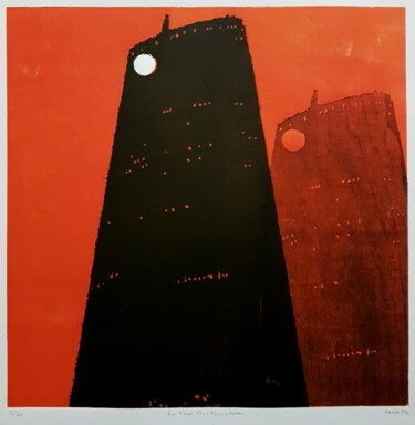 Gravures & estampes intitulée "La tour Montparnasse" par Nicolas Goulette, Œuvre d'art originale, Xylographie