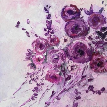 Картина под названием "Floral painting art…" - Natasha Stepanova, Подлинное произведение искусства, Масло