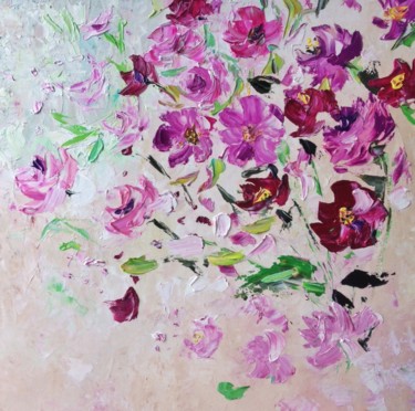 Картина под названием "Floral painting dai…" - Natasha Stepanova, Подлинное произведение искусства, Масло
