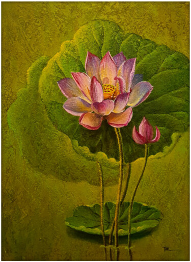Картина под названием "Lotus" - Nguyen Khac Tai Tai, Подлинное произведение искусства, Акрил