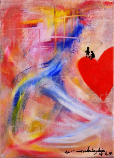 Painting titled "The Flow of Love St…" by Nhz, Original Artwork, Acrylic