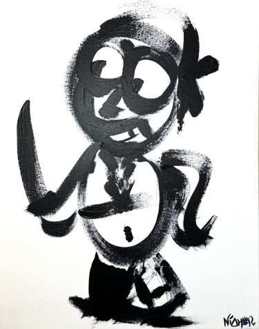 Картина под названием "The Pirate" - Niamor, Подлинное произведение искусства, Акрил Установлен на Деревянная рама для носил…