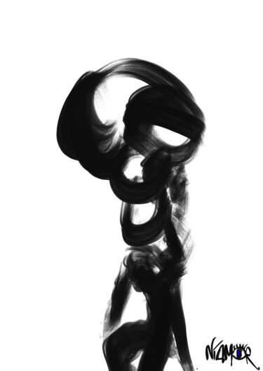 Цифровое искусство под названием "The Sitting Creature" - Niamor, Подлинное произведение искусства, Цифровая живопись