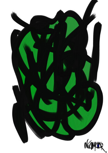 Цифровое искусство под названием "GREEN heart" - Niamor, Подлинное произведение искусства, Цифровая живопись