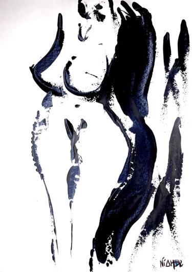 Картина под названием "Knife curves" - Niamor, Подлинное произведение искусства, Акрил