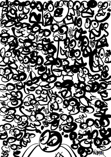 Цифровое искусство под названием "Too Many People" - Niamor, Подлинное произведение искусства, Цифровая живопись
