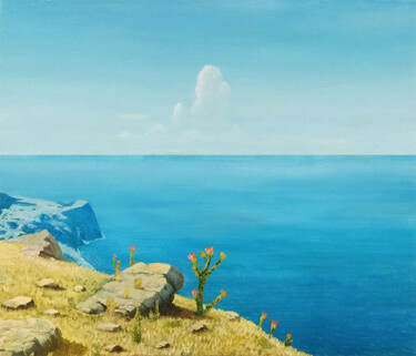 Painting titled "Sea. Crimea" by Dmitry Bychkov, Original Artwork, Oil