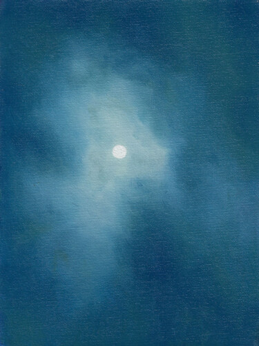Painting titled "Moon" by Dmitry Bychkov, Original Artwork, Oil
