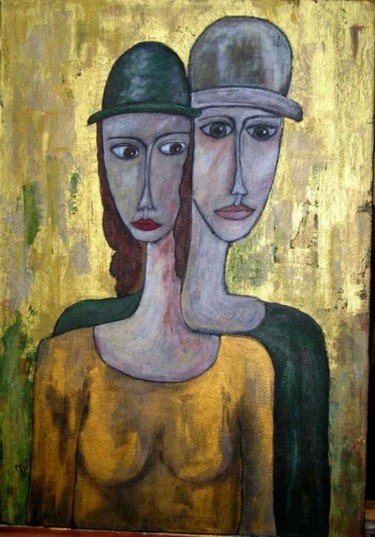 Pintura titulada "Io e lui" por Cinzia Corvo (Nic), Obra de arte original