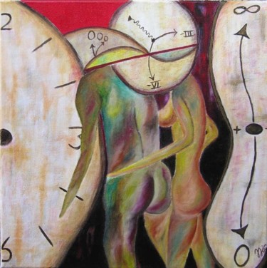 Pittura intitolato "Io e te senza tempo" da Cinzia Corvo (Nic), Opera d'arte originale, Olio