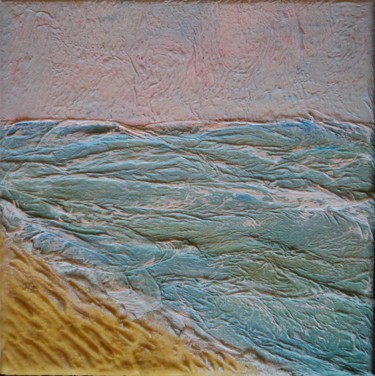Pittura intitolato "spiaggia d'inverno" da Cinzia Corvo (Nic), Opera d'arte originale, Olio