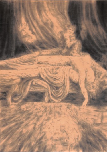 Painting titled "Incubo" by Niccolò Montemagni, Original Artwork, Graphite