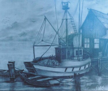 Pintura intitulada "Barco" por Nice Ventura, Obras de arte originais