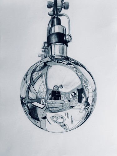 Rysunek zatytułowany „Reflections” autorstwa Nicholas Cornwell, Oryginalna praca, Grafit