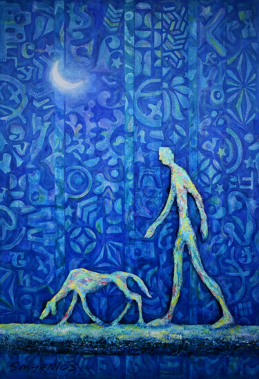 "Night walk" başlıklı Tablo Nicholas Smyrnios tarafından, Orijinal sanat, Alçı Karton üzerine monte edilmiş