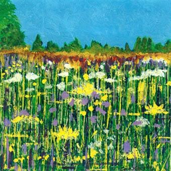 Painting titled "Summer field in Sav…" by Nick Cowling, Original Artwork