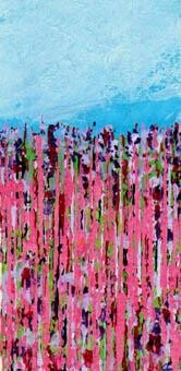 Painting titled "Pink field" by Nick Cowling, Original Artwork