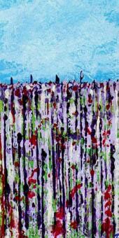 Painting titled "Violet field" by Nick Cowling, Original Artwork