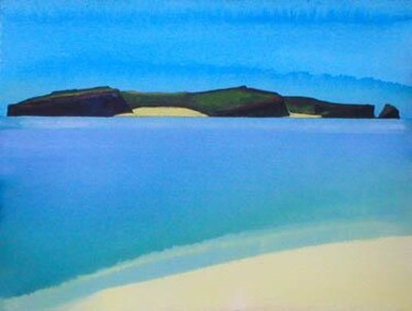 Painting titled "Caldy Island 2" by Nick Cowling, Original Artwork