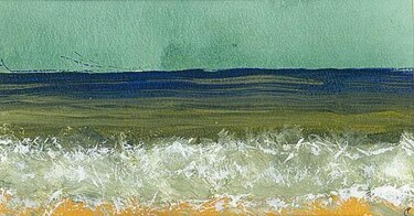 Painting titled "Green sea" by Nick Cowling, Original Artwork